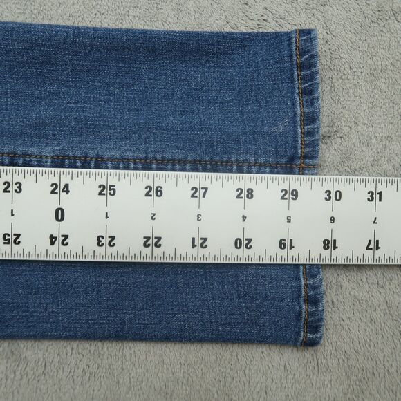 VIGOSS Jeans Women's Size 27 Blue Mid-Rise Ace Straight Denim 30" Inseam Destroy - Picture 5 of 16